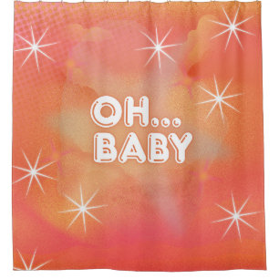 Oh Baby Retro Shower Curtain