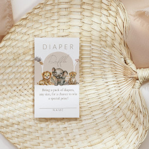Oh Baby Safari Animals Boho Baby Shower diaper Enclosure Card