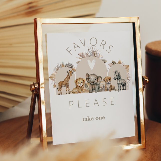 Oh Baby Safari Animals Boho Baby Shower fovors Poster (Creator Uploaded)