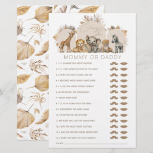 Oh Baby Safari Animals Boho Baby Shower game