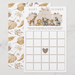 Oh Baby Safari Animals Boho Baby Shower game