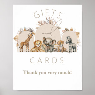 Oh Baby Safari Animals Boho Baby Shower gifts Poster