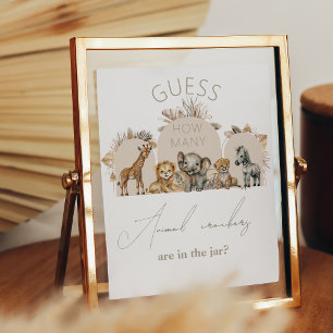 Oh Baby Safari Boho Shower Animal crackers game Poster