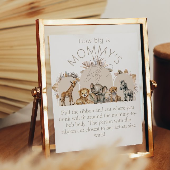 Oh Baby Safari Boho Shower How big mom belly game Poster (Creator Uploaded)