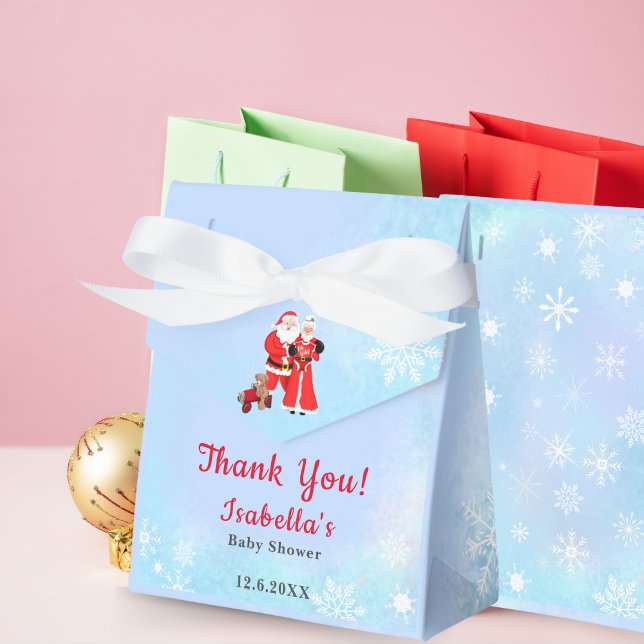 Oh Baby Santa & Mrs. Claus Baby Shower Favour Box (Unwrap Delights in Enchanting Favor Boxes for Your Baby Shower.)