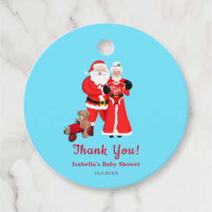 Oh Baby Santa & Mrs. Claus Baby Shower Thank You Favour Tags