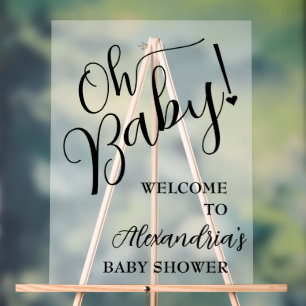 Oh Baby! Script Baby Shower Welcome Acrylic Sign