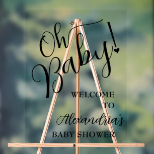 Oh Baby! Script Baby Shower Welcome Acrylic Sign