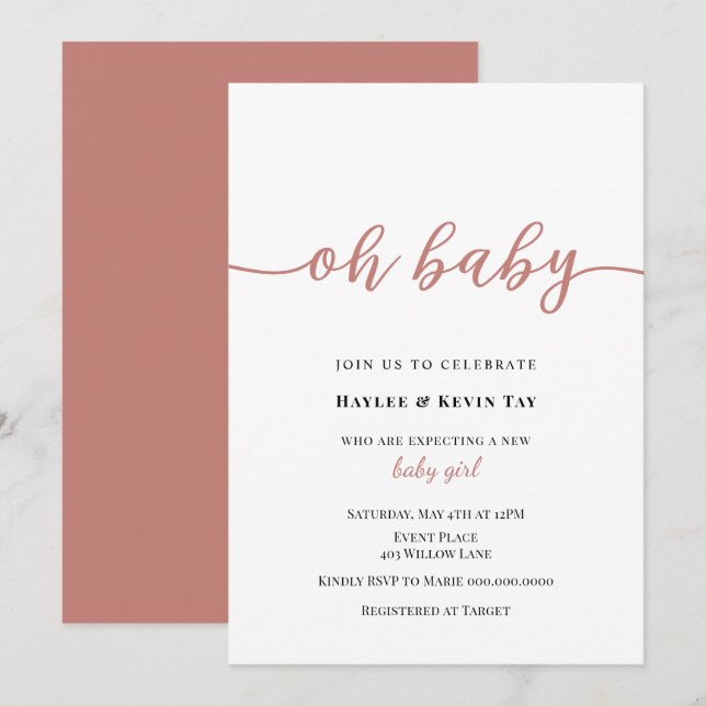 Oh Baby Shower invitation (Front/Back)