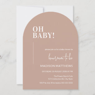 Oh Baby Shower Invitation Arch Design Pink