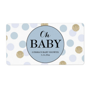 Oh Baby Shower Mini Champagne Label Boy