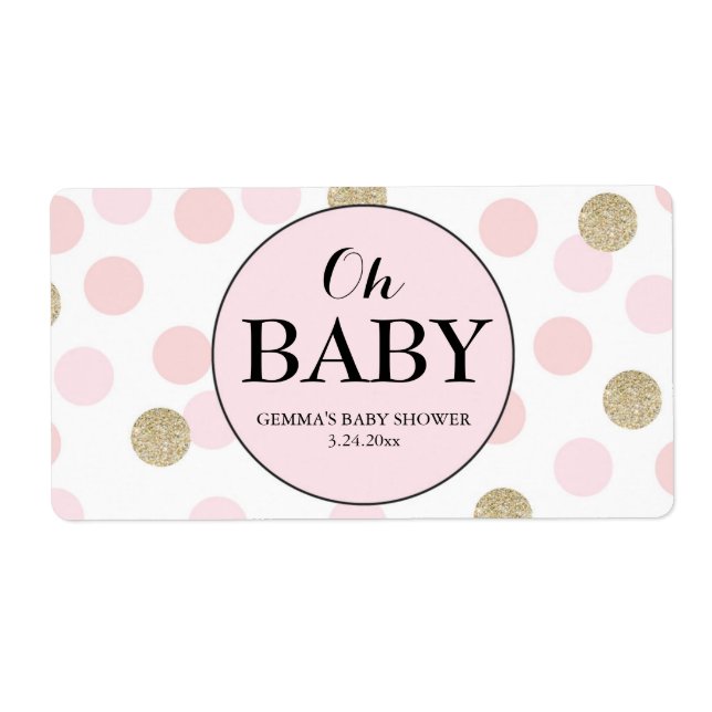 Oh Baby Shower Mini Champagne Label Girl (Front)