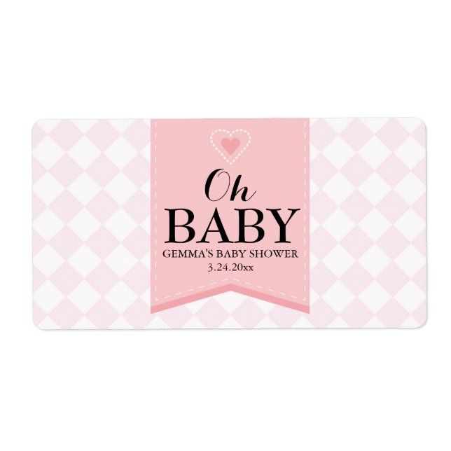 Oh Baby Shower Mini Champagne Label Girl (Front)