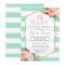 Oh Baby Shower Mint Green Stripes Pink Floral