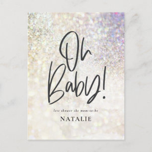 Oh baby! shower party Glitter sparkle classy Postcard