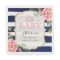 Oh Baby Shower Pink Floral Navy Blue Stripes