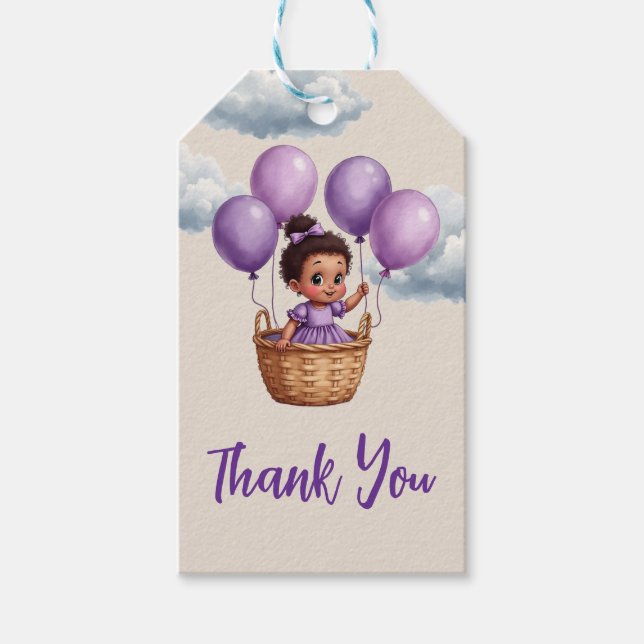Oh Baby Shower Purple Gift Tags (Front)