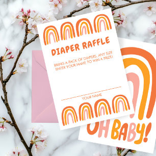 OH BABY SHOWER Sweet Orange Rainbow CUSTOM Enclosure Card