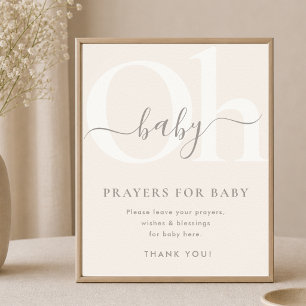 Oh Baby Simple Gender Neutral Shower Prayers Sign