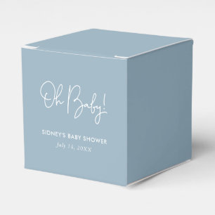 Oh Baby Sky Blue Personalised Baby Shower Favour Box