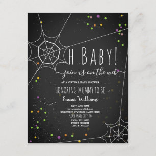 Oh Baby Spiderweb Halloween Virtual Baby Shower Invitation