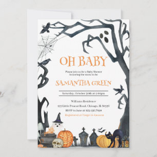 Oh Baby Spooky Halloween Baby Shower Invitation