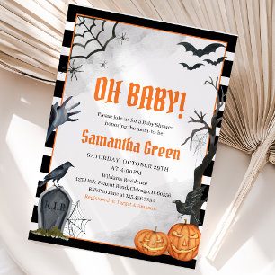 Oh Baby Spooky Halloween Baby Shower Invitation