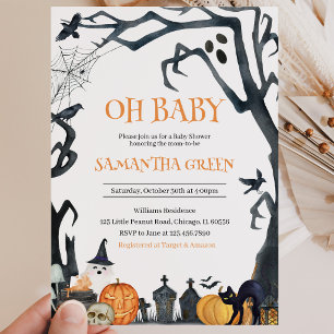 Oh Baby Spooky Halloween Baby Shower Invitation