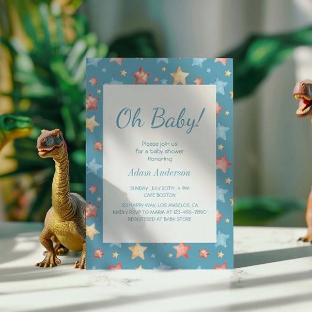 Oh Baby! Starry Sky Baby Shower - Boy Baby Shower  Invitation (Creator Uploaded)