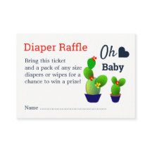 Oh Baby Succulent Cactus Cute Shower Diaper Raffle