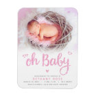 Oh Baby Sweet Chic Modern Pink Girl Birth Photo