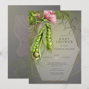 Oh Baby Sweet Peas in a Pod  Baby Shower Invitation
