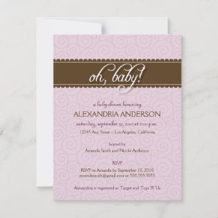 Oh, Baby! Swirly Baby Shower Invitation (lilac)