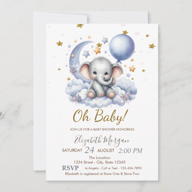  Oh Baby Teddy Bear Baby Shower  Invitation (Front)