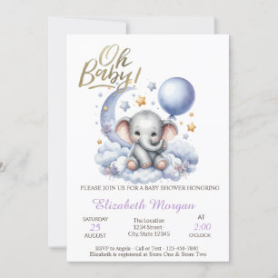 Oh Baby Teddy Bear Baby Shower Invitation