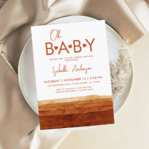 Oh Baby Terracotta Baby Shower Invitation