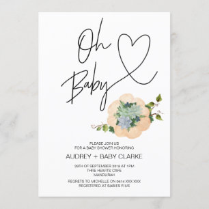 Oh Baby Thanksgiving Fall Holiday Baby Shower Invitation