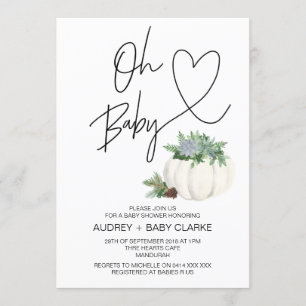 Oh Baby Thanksgiving Fall Holiday Baby Shower Invitation