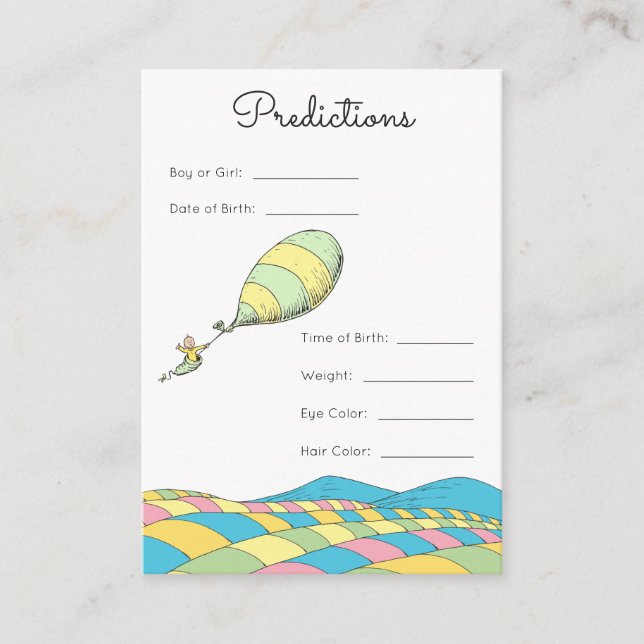 Oh, Baby, the Places You'll Go Baby Predictions Enclosure Card (Front)