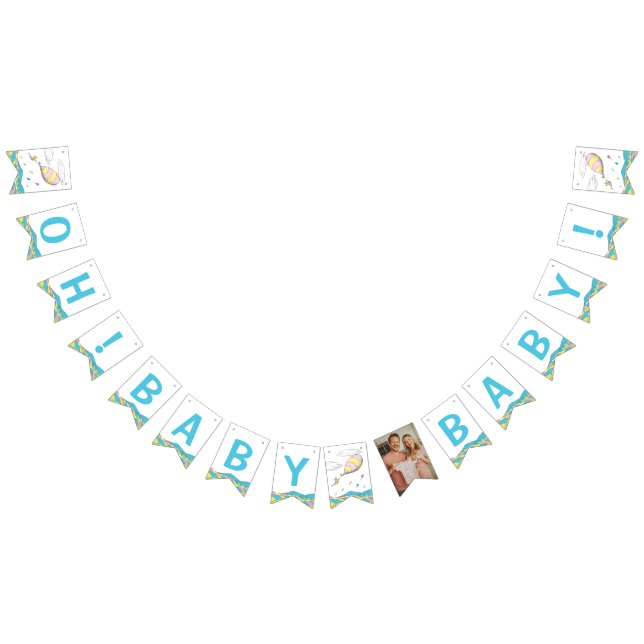 Oh, Baby, the Places You'll Go Boy Baby Shower Bunting (All)
