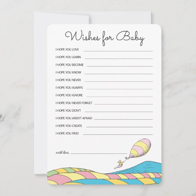 Oh, Baby, the Places You'll Go - Girl Baby Wishes Card (Front)