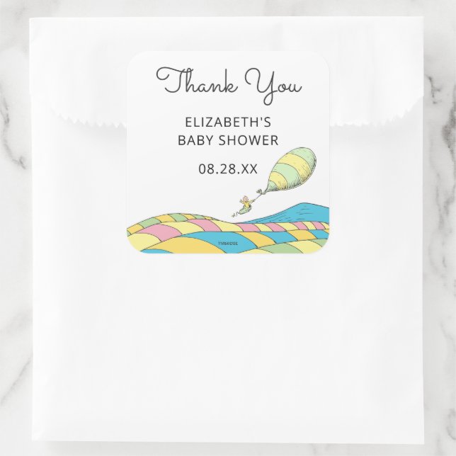Oh, Baby, the Places You'll Go! Shower Thank You Square Sticker (Bag)