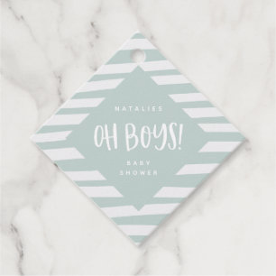 Oh baby! Twin boys thank you favour gift tag