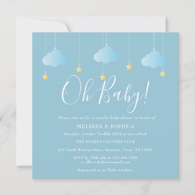 Oh Baby Twinkle Twinkle Couples Baby Shower Invitation (Front)