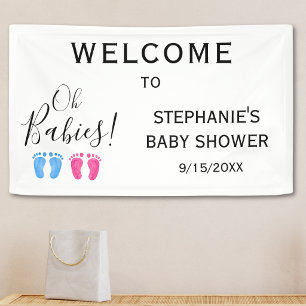 Oh Baby Twins' Baby Shower Welcome Banner