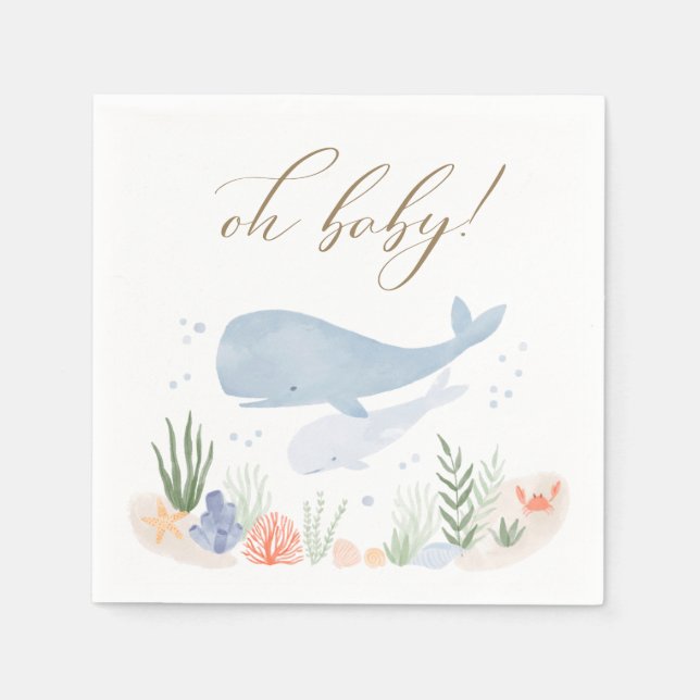 Oh Baby Under the Sea Baby Shower Napkin (Front)