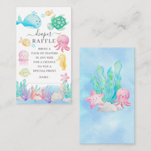 Oh Baby Under The Sea Diaper Raffle Enclosure Card