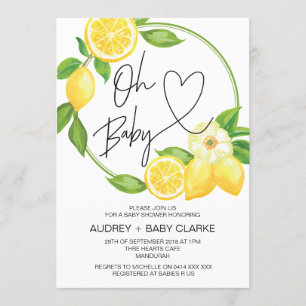 Oh Baby Unisex Baby Shower Spring Lemon Invitation