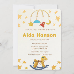 Oh Baby Vintage Toys Gender Neutral Baby Shower Invitation