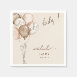 Oh Baby  Watercolor Boho Baby Shower  Napkin